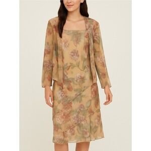 Ursula of Switzerland Floral Dress Set size 10 Vintage Cottagecore Tiered Boho